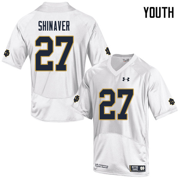 Youth #27 Arion Shinaver Notre Dame Fighting Irish College Football Jerseys Sale-White